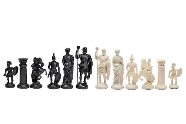 Piese de șah figurine romane negr::crem (fără contragreutate) 3