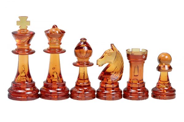 Piese de șah din plastic STAUNTON nr 6 chihlimbar