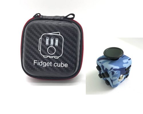 fidget-cube albastru military